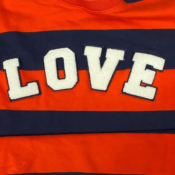 TORY BURCH SPORT Striped Letterman Crew $148 - Picture 5 of 15